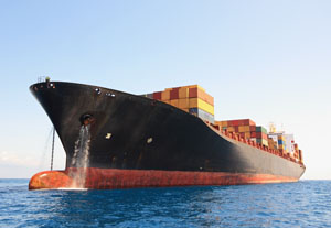 Cargo ship in water