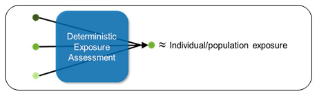 Deterministic assessments use point values to produce a point estimate of individual or population exposure