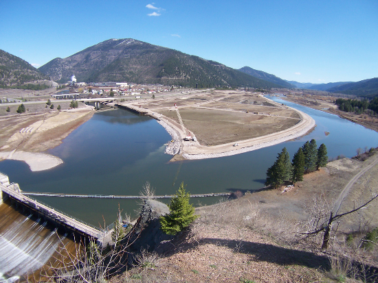 Milltown Dam at the confluence of the Blackfoot and Clark Fork Rivers - 2002