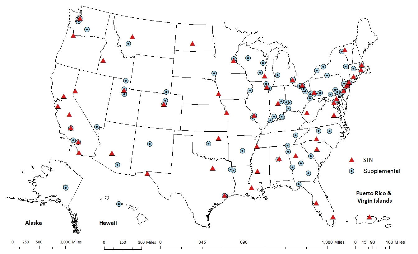 Map of Chemical Speciation Network sites