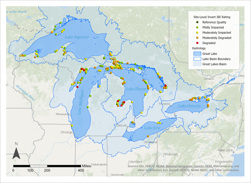 Map of the Site-Level Macroinvertebrate IBI Rating