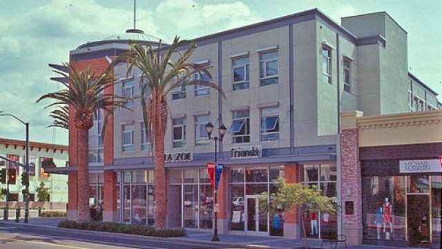 Downtown Brea Corner Building's Stores