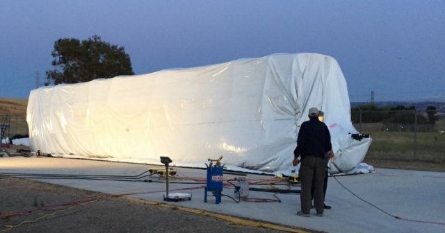 Railcar Tented for Fumigation