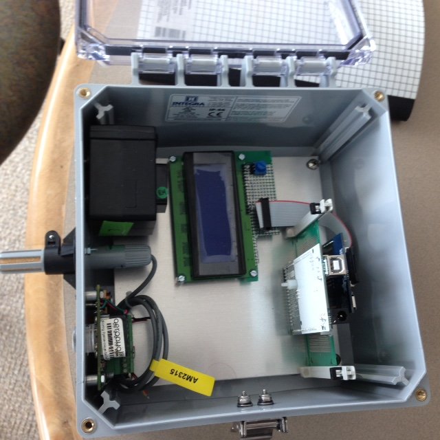 Close up view of ‘Citizen Science Air Monitor’ or CSAM sensor pods. Designed by EPA, the pods measure ozone, fine particulate matter (PM2.5), temperature, and relative humidity.