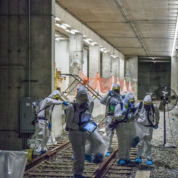 Sampling of a biological contaminant in subway system