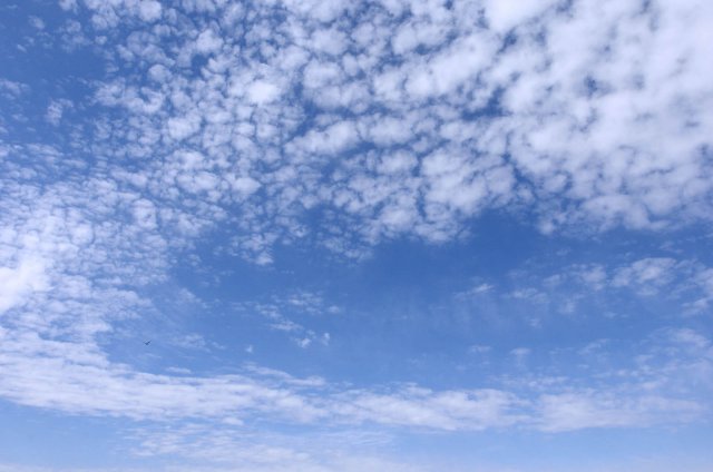 Blue sky, and white clouds, with clean air