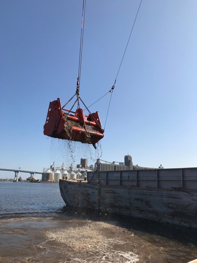 Photo of dredge removing sediment in the Great Lakes 