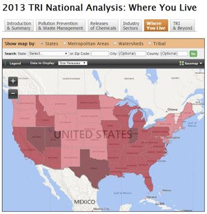 screenshot of 2013 National Analysis “Where You Live”