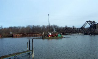 Photo of Contaminated sediment was dredged from the river and pumped to a CDF where it was processed and contained safely. 