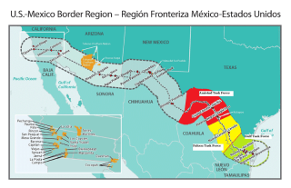 Map displaying the geographic region of the TX-COAH-NL-TAUM