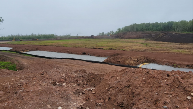 View of Upland confined disposal facility construction.