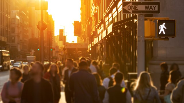 Crowd of people in New York City