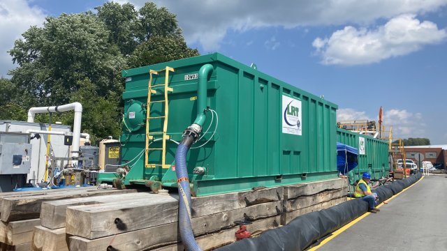 Tank is part of the on-site wastewater treatment system