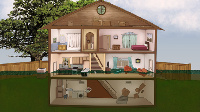 EPA's interactive flooded home