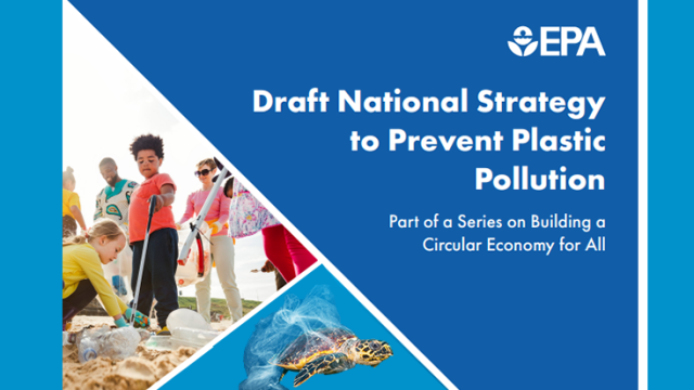 screen shot of cover of the draft strategy to prevent plastic pollution