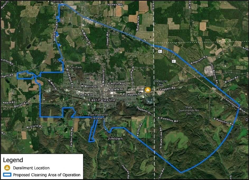 A map of indoor cleaning eligibility boundary