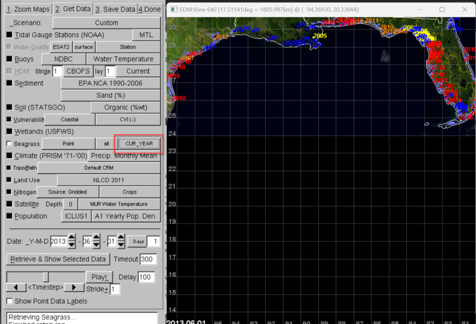 EDM interface with CUR_YEAR selected