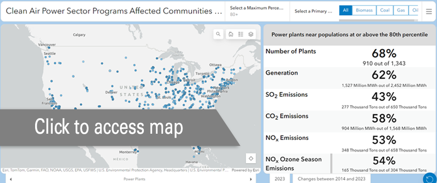 An image of a mapping tool with text overlayed. The text reads "click to access map."