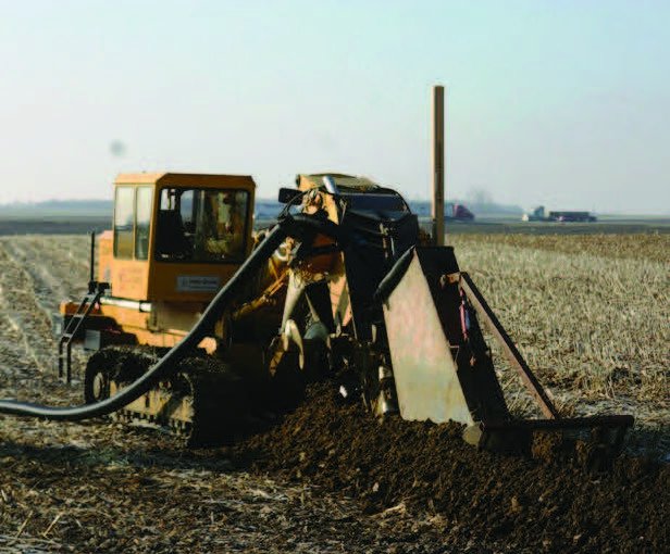 Figure 36. Installation of a subsurface drain.