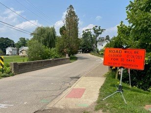 Park Drive will be closed sign