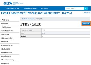 Illustration of searching in HAWC for a public assessment.