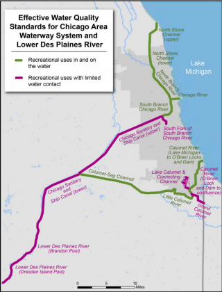 map of Chicago Area Waterway System