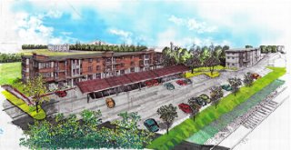 Concept art for proposed redevelopment of Richmond Creamery property