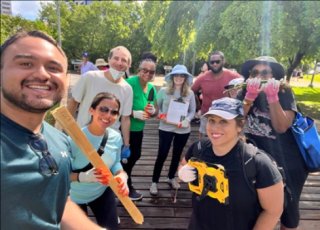 Planting red mangroves in Puerto Rico