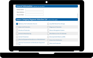 Screenshot of updated GHGRP Applicability Tool