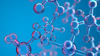 PFAS chemical structure against a blue backgroun