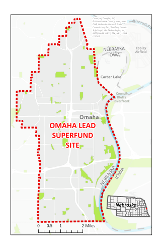 Omaha Lead Superfund Site map