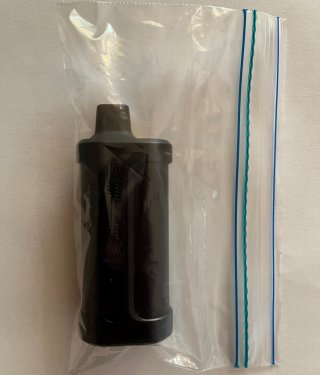 electronic cigarette, or e-cig, in a plastic bag for proper storage