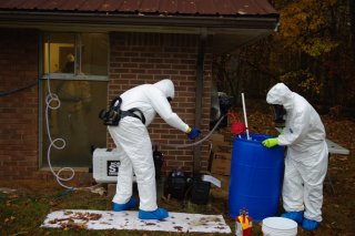 epa scientists on site conducting tests for cleanup methods of chemical warfare agents