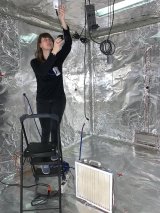 ORD employees set up an air cleaner