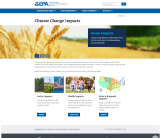 screenshot of the Climate Change Impacts microsite