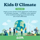 Heat is one of the most apparent indicators of climate change - children who spend time outdoors playing and exercising are most affected. 