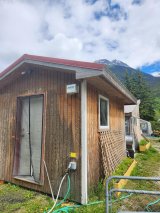 An air monitor on a structure in Skagway, Alaska