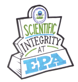 An illustration of a trophy-like image with the following text on it: Scientific Integrity at EPA. An illustration of EPA's seal is on the top part of the trophy.